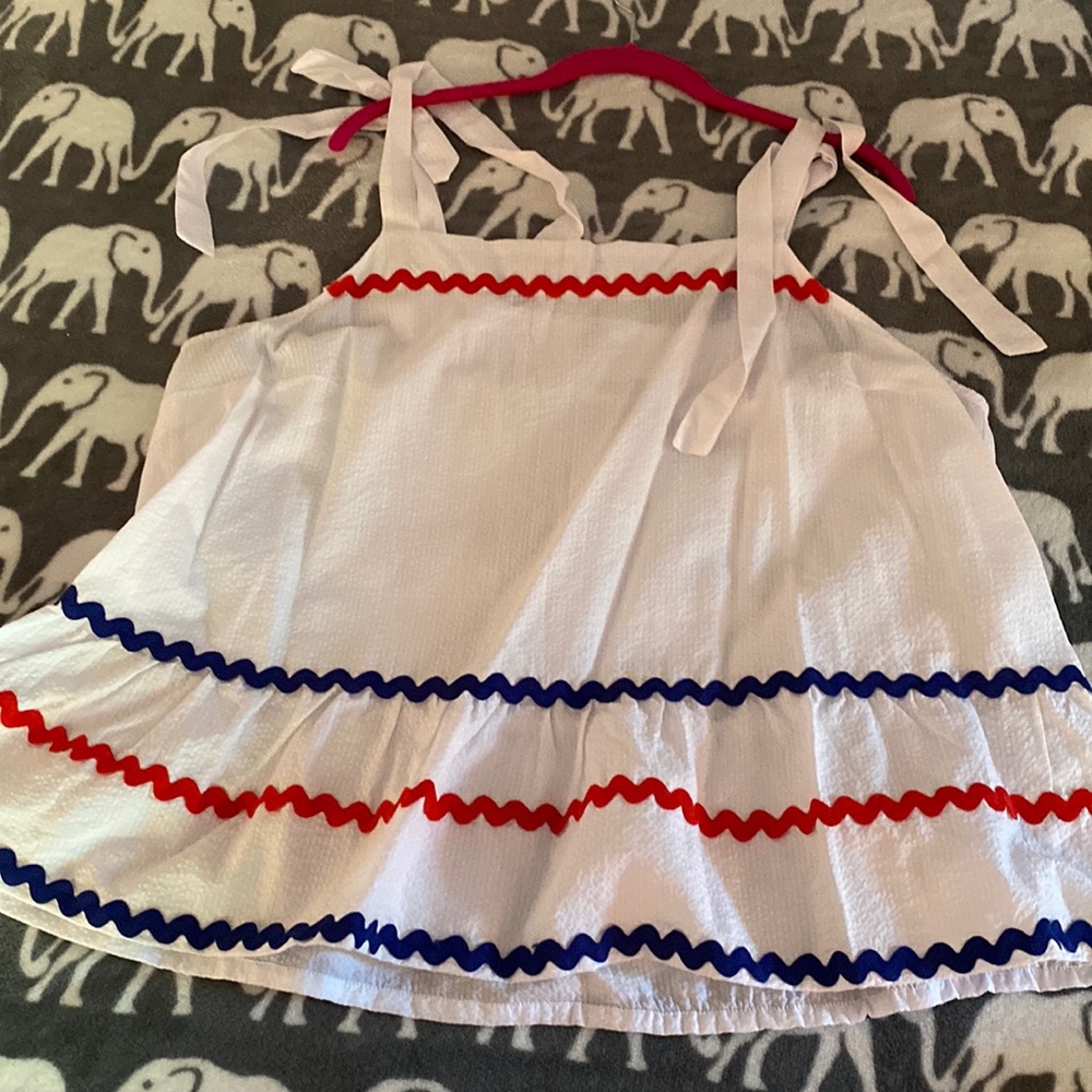 Fourth Of July summer tie shoulder top